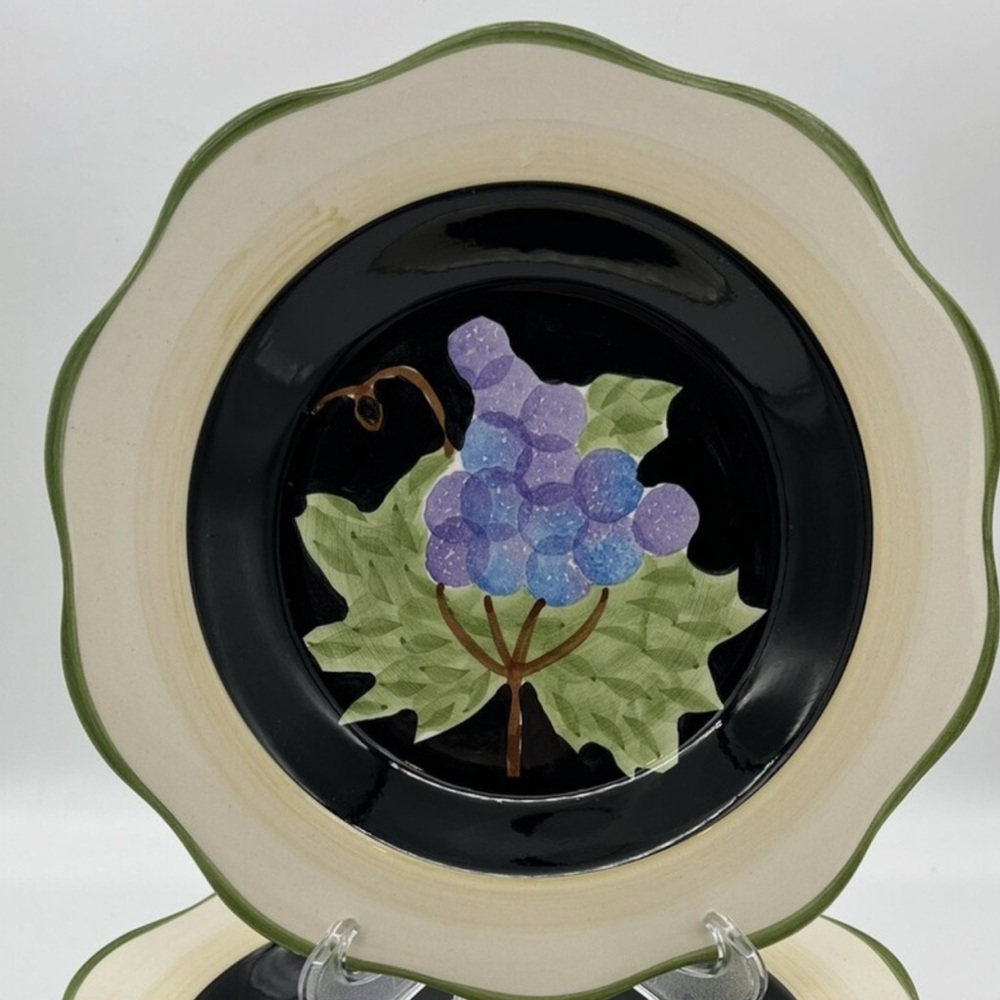 Salute Ceramics Grape Leaves Design Salad Plates